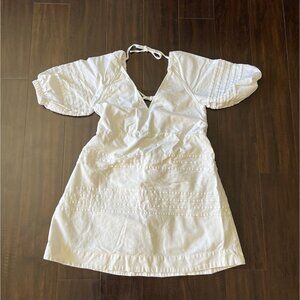 7for All Mankind’s Women’s M Mini Dress Faux Strappy Peasant Backless Dress